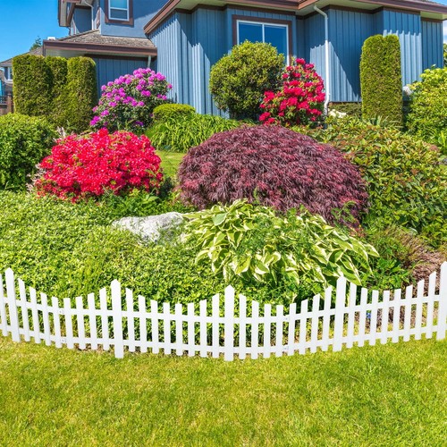 Plastic Decorative Garden Fence,Outdoor Patio Garden Animal Barrier White - Picture 4 of 5
