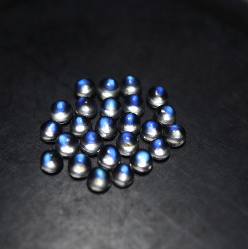 2 MM Round Natural AAA Blue Sheen Crystal Rainbow Moonstone Cabochon Wholesale - Picture 25 of 50