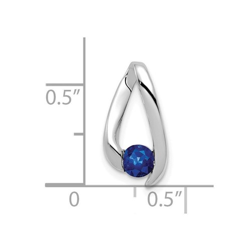 14k White Gold 4mm Sapphire Pendant 0.88g L-17mm W- 8mm Perfect Gift for Her - Picture 2 of 5