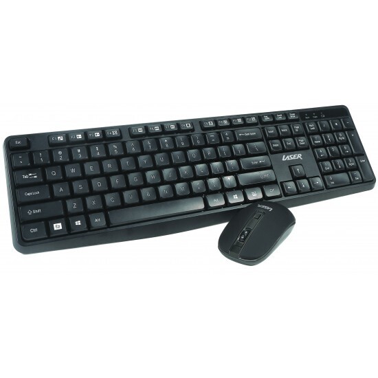 Laser Multimedia Wireless Keyboard & Mouse Combo Home & Office Ultra-Slim Style