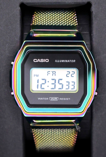 CASIO Standard Premium A1000RBW-1JF TiCTAC Limited Rainbow Color Watch 38mm Gift - Picture 2 of 23