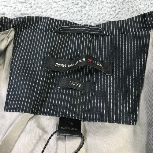 John Varvatos Luxe Blazer Mens 44 Sports Coat Jacket Black Stripe Casual Adult - Picture 4 of 13