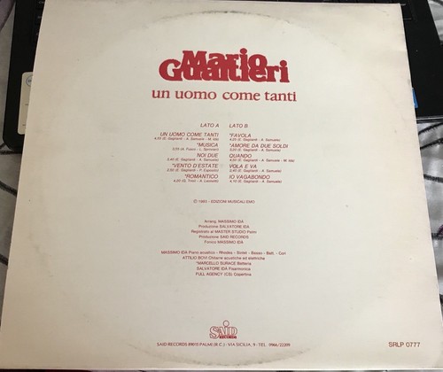 MARIO GUALTIERI UN UOMO COME TANTI MASSIMO IDA SALVATORE IDA PALMI SAID LP ITALY - Imagen 2 de 4