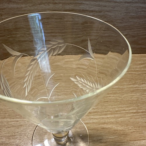 VTG Crystal Etched Glass Wheat Pattern Ball Stem Wine Water Juice Tea MINT! - Picture 5 of 7