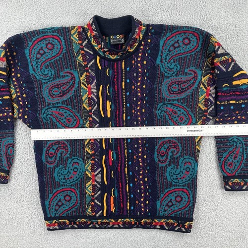 Vtg COOGI Australia 90s XL 3D Knit Multicolor & Textured Chunky Knit Sweater EUC - Picture 16 of 24
