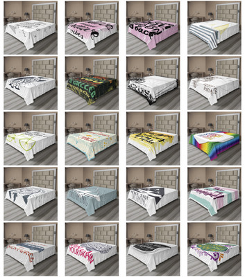 Ambesonne Inspirational Flat Sheet Top Sheet Decorative Bedding 6 Sizes