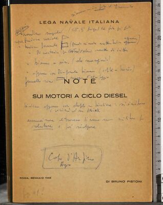 HINWEISE ZU DISEL ZYKLUSMOTOREN. BRUNO KOLBEN. ITALIENISCHE MARINELIGA.