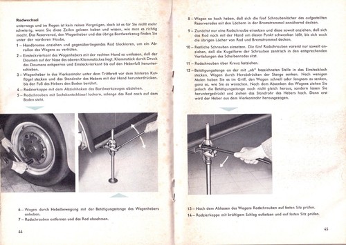 VW BEETLE Limousine-Cabriolet ~ 1959 Owner Operating MANUAL Handbook ~ GERMAN - Picture 5 of 7