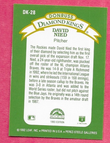 1997 - 1989 Donruss Diamond Kings Baseball Cards - You Pick NM - Bild 137 von 447