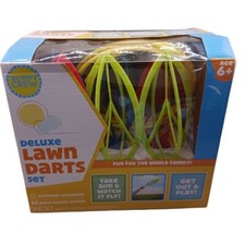 Sunny Crew Deluxe Lawn Darts Set With 6 Darts 2 Landing Circles For Ages 6