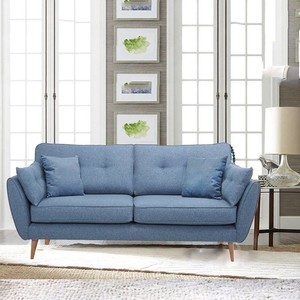 Zinc Blue Fabric Sofa Set 3 2 New Design Retro Soft Deep Seat Image Is Loading Zinc Blue Fabric Sofa Set 3 2 New