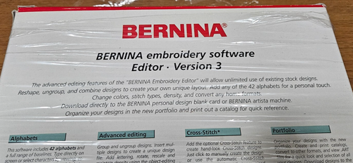 BERNINA EMBROIDERY SOFTWARE EDITOR VERSION 3 Great Condition - Picture 4 of 13