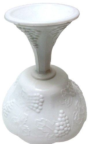 Vintage Indiana Glass Candy Dish Compote w Lid Harvest Grape White Milk Glass - Picture 5 of 6
