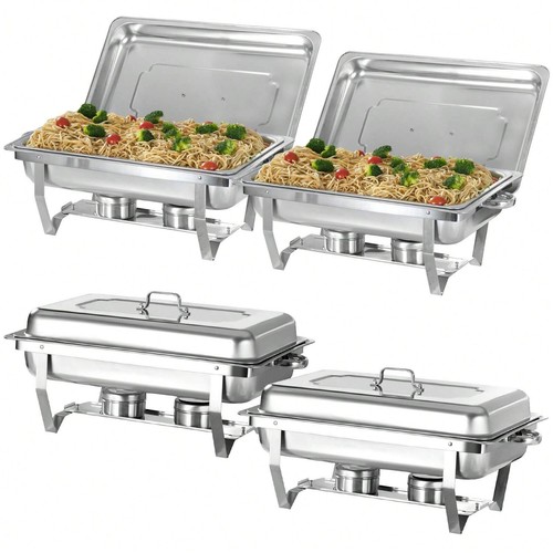 Chafing Dish Buffet Set 2/4/5/6/8/10 Pack 8QT Stainless Stee-Lightning Deals - Picture 7 of 51