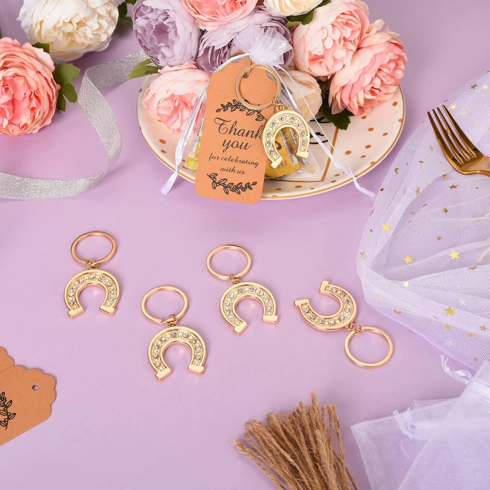 Llavero/llavero de herradura de la suerte 50 un. para boda de baby shower o ducha nupcial P Foto 4 de 4