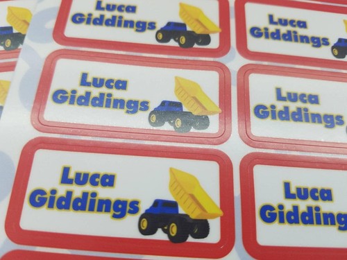 42 Custom Personalized Truck Waterproof Name Labels Stickers Kids School Camp - Picture 3 of 3