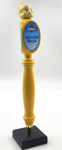 Tucher Helles Hefe Weizen Nuremberg Germany Tap Handle Knob Marker Yellow 15" - Picture 4 of 20