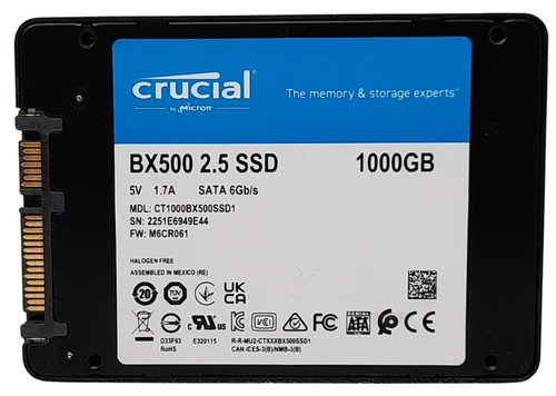 Crucial CT1000BX500SSD1 1TB 1000GB Sata 2.5" SSD Solid State Drive 99% Health