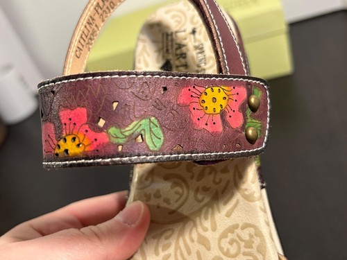 Spring Step L'Artiste Caitlina Sandals Shoes Floral Plum Multi Size US 8.5/EU 39 - Picture 18 of 21