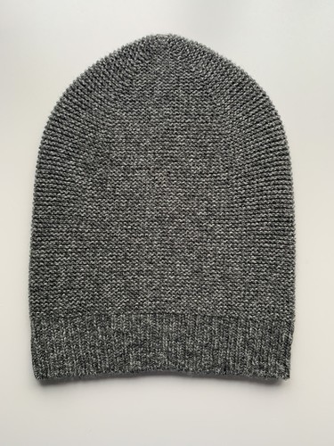 100% Pure Cashmere Light Grey Charcoal Marl Sparkle Knitted ‘Slouch’ Beanie Hat - Foto 9 di 9