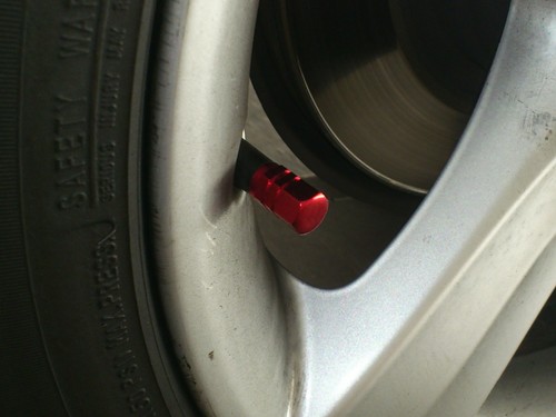 4 Pieces Set Aluminum Tire Valve Stem Cap Cover Auto Car Truck Bike Red - 第 6/6 張圖片