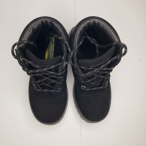 Skechers Kids Mecca Bunkhouse Black Faux Suede High Top Combat Boots Size 1 - Picture 9 of 12