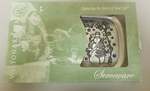 Wilton Armetale Let It Snow Bread Tray Snowmen Metal Susan Winget Christmas - Picture 8 of 9