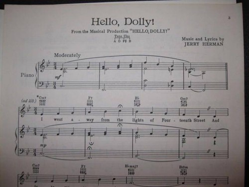Hello Dolly Sheet Music Jerry Herman Musical Carol Channing 1963 (O) - Picture 3 of 3