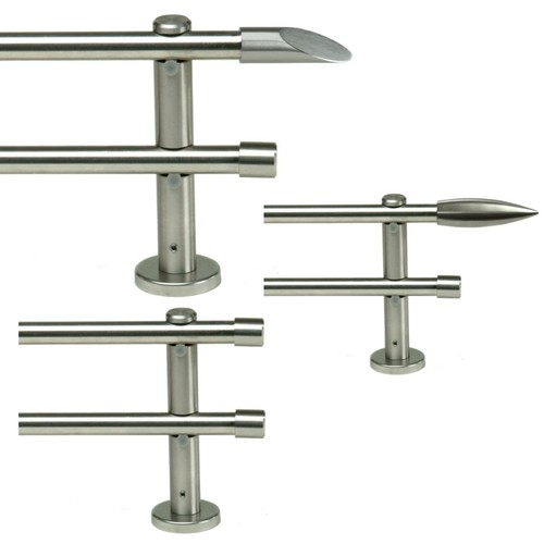 Doppel Gardinenstange Stahl Optik 100 160 200 240 320 360 400 cm (Art. G1622) - Bild 1 von 4