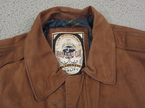 Vintage Paris Jacket Mens Small Brown Leather Flight A2 Pilot Bomber 80s 90s - Picture 3 of 21