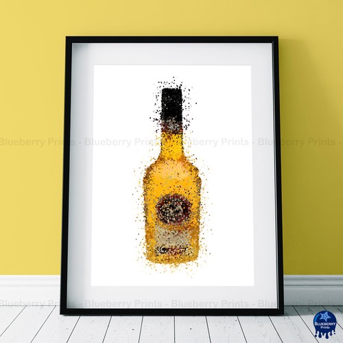 Stampe Bottiglie Liquore e Spirito Splatter Art Poster Decorazione Bar, Baileys A5 A4 A3 - Foto 3 di 7