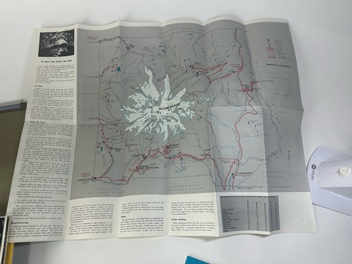 1966 Mount Rainier Fold Out Map National Park Washington Vintage Tourist Guide - Picture 5 of 5