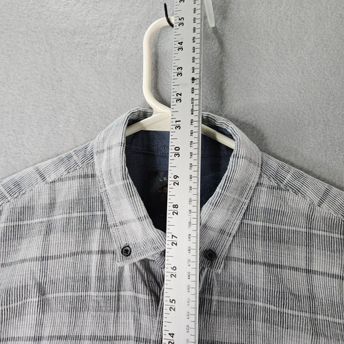 Legacy Copper And Oak Mens Corduroy Shirt Medium Gray Plaid Casual Button Down - Picture 4 of 7