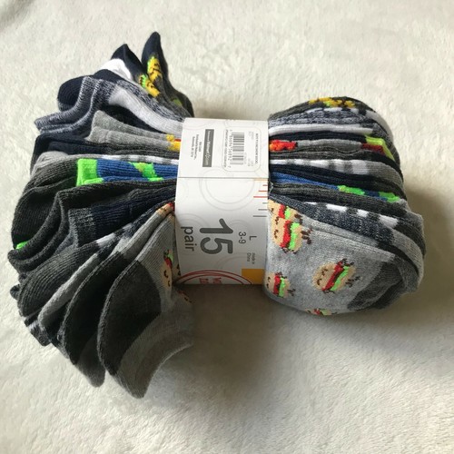 Wonder Nation Kids Boys Multicolor NoShow Socks 15-Pair Size L Shoe Size 3-9 NEW - Picture 9 of 12