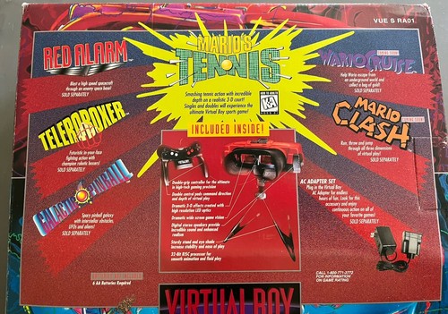 Nintendo Virtual Boy Console In Box With Manuals & Mario’s Tenis Included Mint!! - Picture 3 of 18