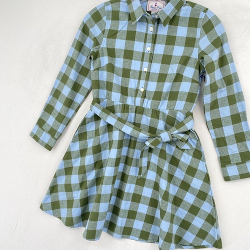 NWOT Classic Prep Marlowe Shirtdress Girls 8 Moonrise Gingham Flannel Belted - Picture 3 of 16
