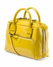 NWT Authentic MARC JACOBS Made In Italy Leather Box Bag in Yellow/Straw $1095