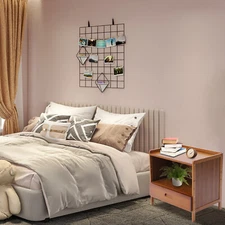 Bamboo Small Nightstand Bedside End Table with Drawer for Bedroom Living Room US