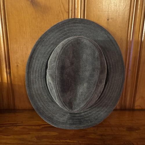 II Canto Gray & Black Velvet Men’s Fedora Hat Made In Italy ~VTG - Picture 5 of 14