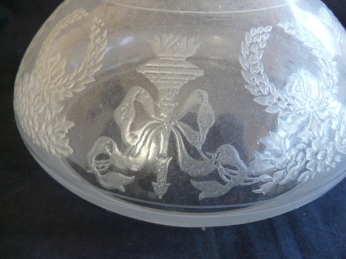 Lampenschirm Glas transparent 21 cm - Empire Motiv - Vintage elegant REF 690 - Bild 2 von 6