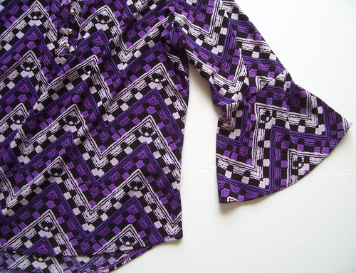 Camicetta donna Dana Buchman elasticizzata maniche lunghe a campana taglia media - Foto 2 di 4