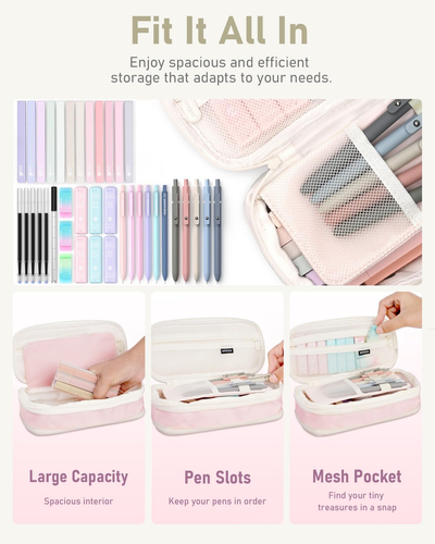 39 PCS Aesthetic School Supplies with Cute Pen Case, 12 Pastel Highlighters, 5 B - Picture 2 of 12