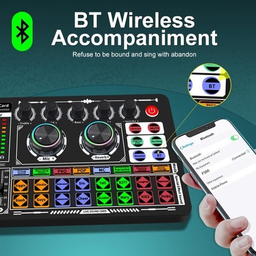 F999 Bluetooth Live Sound Card Multifunctional Voice Change For Live Steaming - Picture 9 of 14