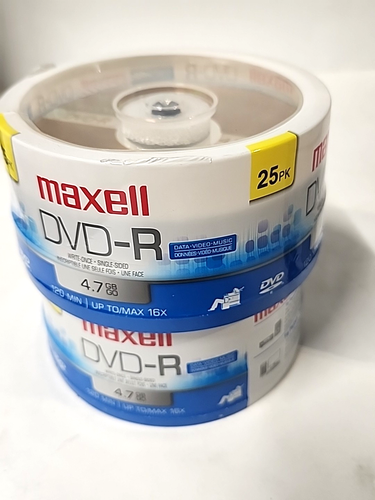 NEW Maxell DVD-R 4.7GB Write-Once 16x Recordable Disc Spindles 155 Discs Sealed - Picture 2 of 7