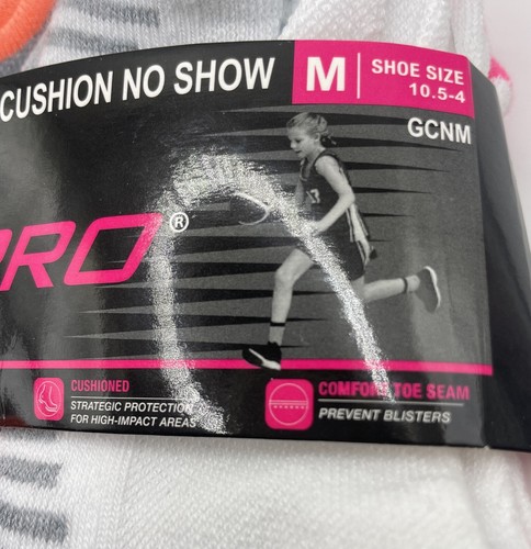 Zone Pro Girls Half Cushion No Show Ankle Socks 6 Pack Size M 10.5-4 - Picture 4 of 8
