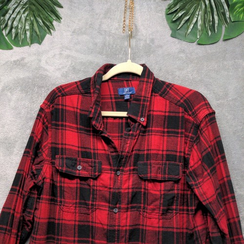 GEORGE Flannel Shirt LARGE Men Fall Winter Button-Down Pocket Casual Plaid - Picture 2 of 13