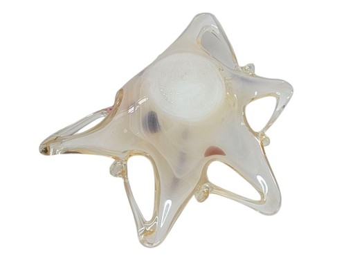 Vintage Murano Lavorazione Gold Maroon Art Glass Starfish Bowl Hand Blown 11” - Picture 5 of 8