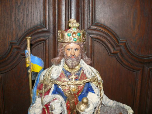 Museale Figur Bayern König Pappmache ca. 100 Jahre alt Handarbeit handbemalt - Bild 2 von 11