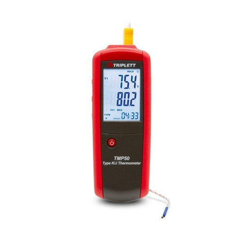 Triplett TMP50 Single Input Type K/J Thermometer Air-Humidity-Wet Bulb-Dew Point - Picture 1 of 9