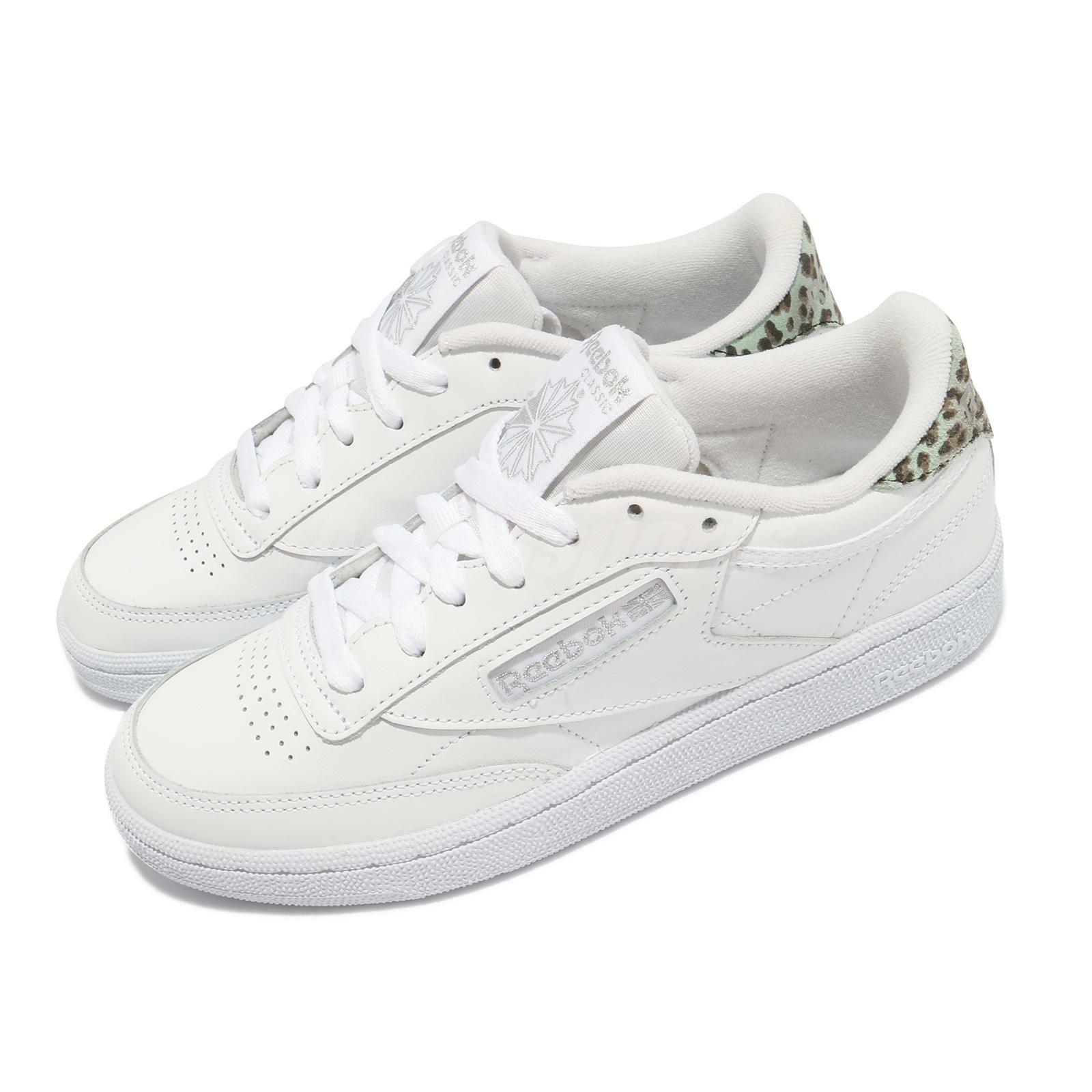 Reebok Club C 85 Cheetah Print White Leopard Women Casual Classic Shoes  H67806 | eBay